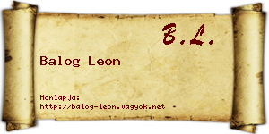 Balog Leon névjegykártya