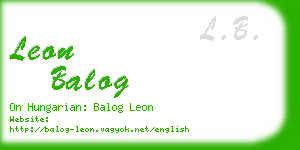 leon balog business card